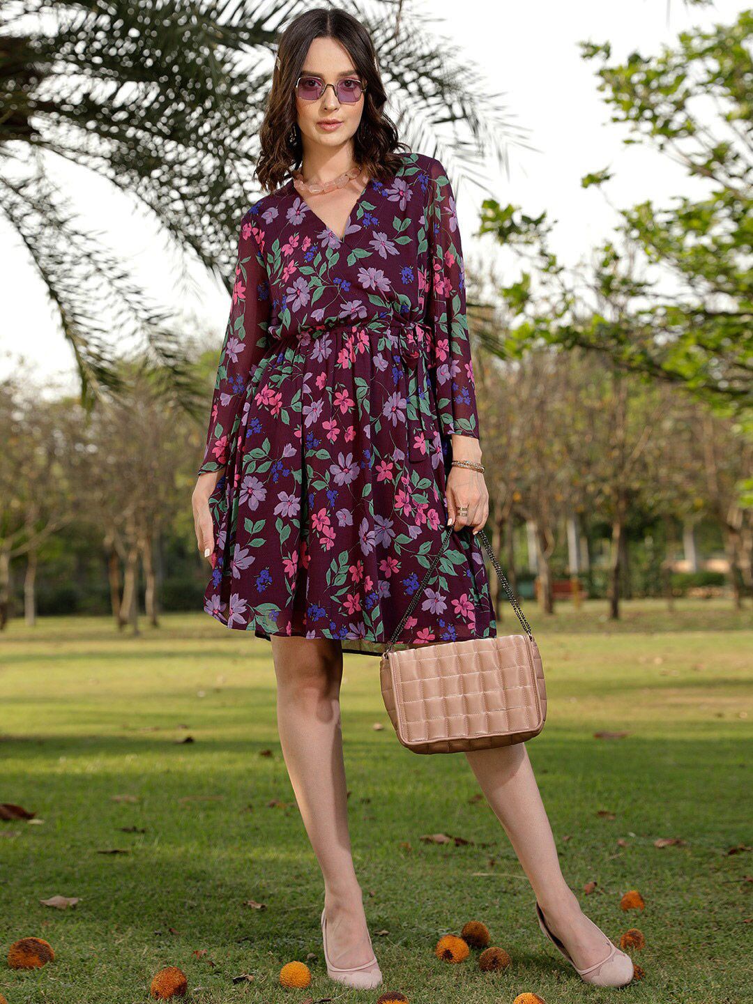 STREET 9 Floral Printed Wrap Dress
