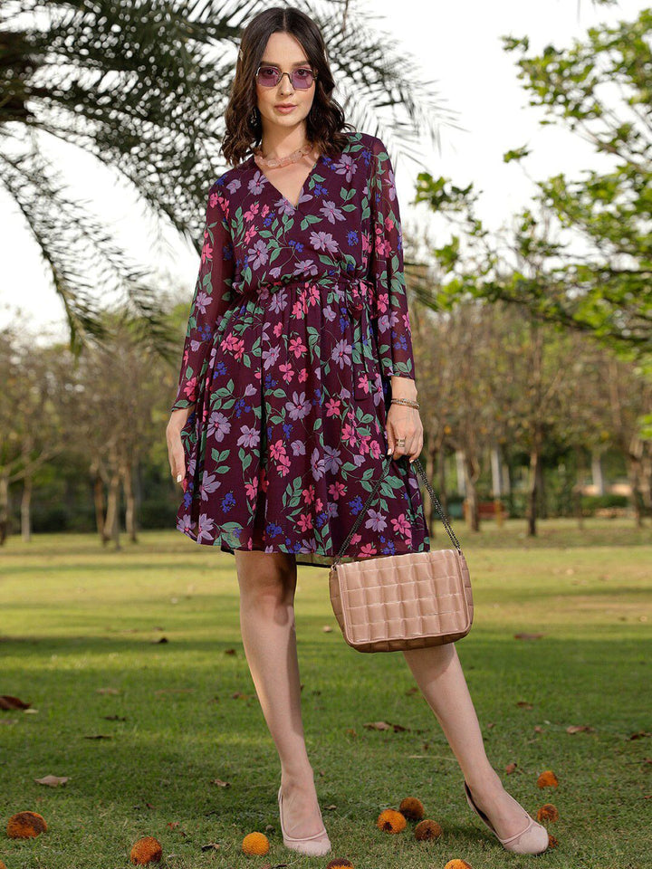 STREET 9 Floral Printed Wrap Dress