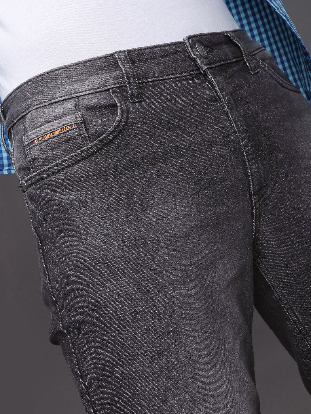 The Indian Garage Co Men Black Slim Fit Mid-Rise Clean Look Jeans
