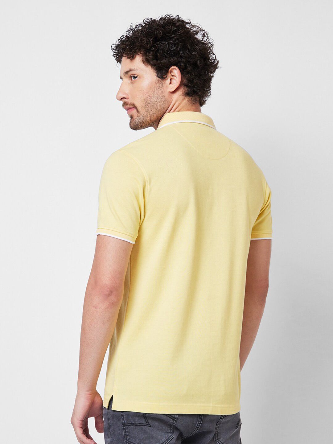 T-Shirt Kapas Kolar Kolar Spykar Polo Slim Fit