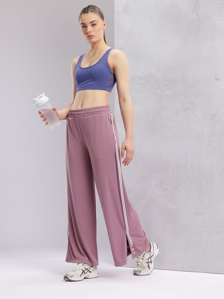HRX by Hrithik Roshan Women Side Stripes Slit Wide Leg Training Track Pants