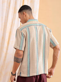 The Indian Garage Co Men Relaxed Fit Striped Resortwear Shirt