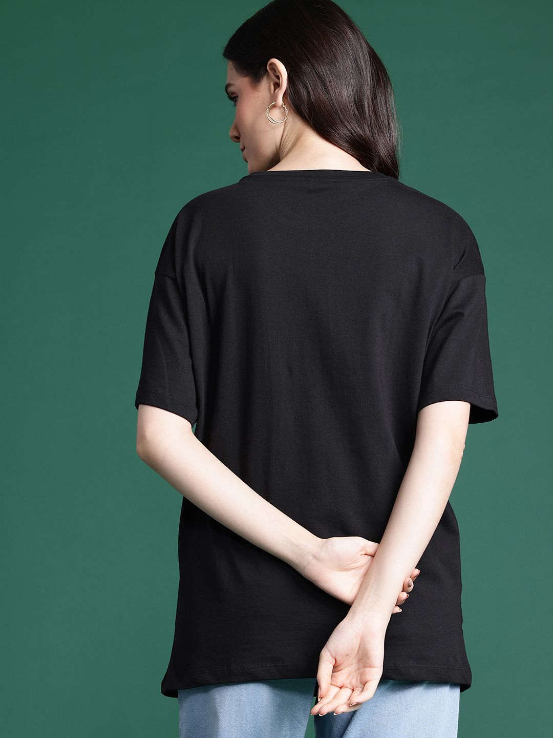 DressBerry Printed Monochrome Pure Cotton T-shirt