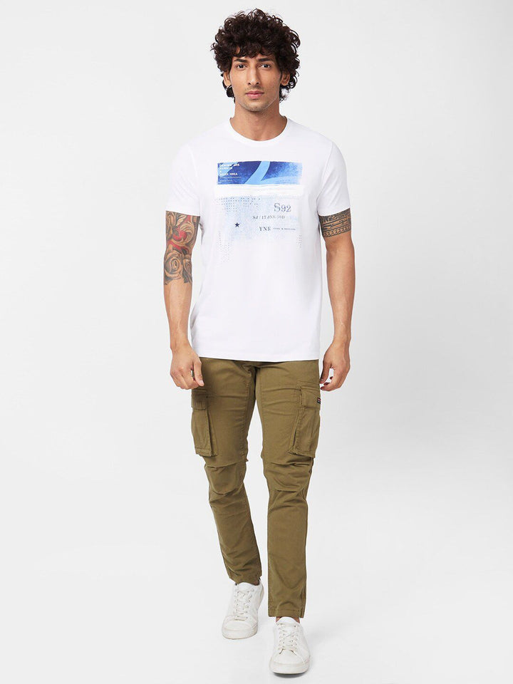 SPYKAR Graphic Printed Slim Fit Cotton Casual T-Shirt