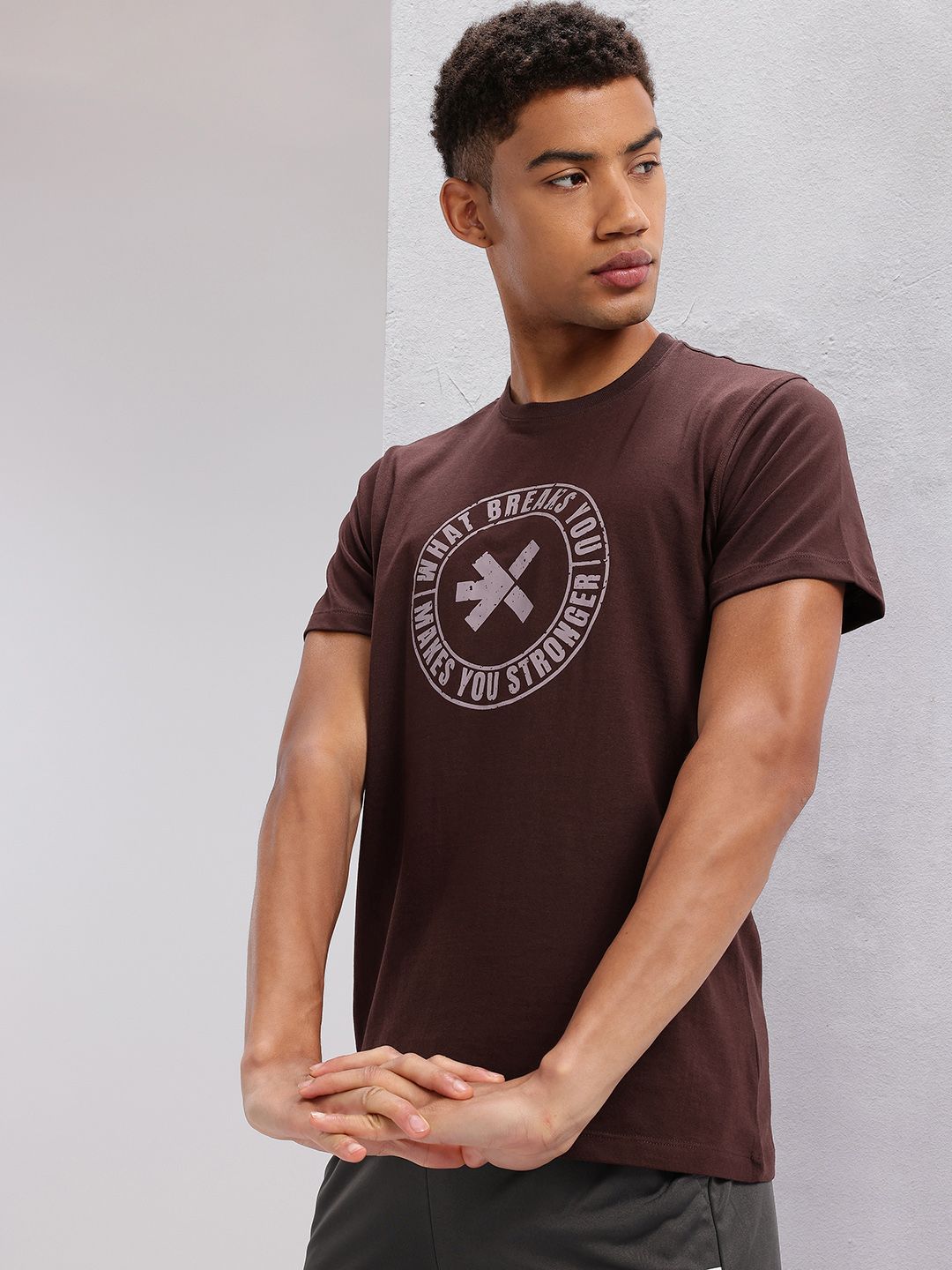 HRX by Hrithik Roshan Brand Logo & Typography Printed Training T-shirt