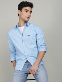 The Indian Garage Co Men Blue Comfort Cotton Casual Shirt