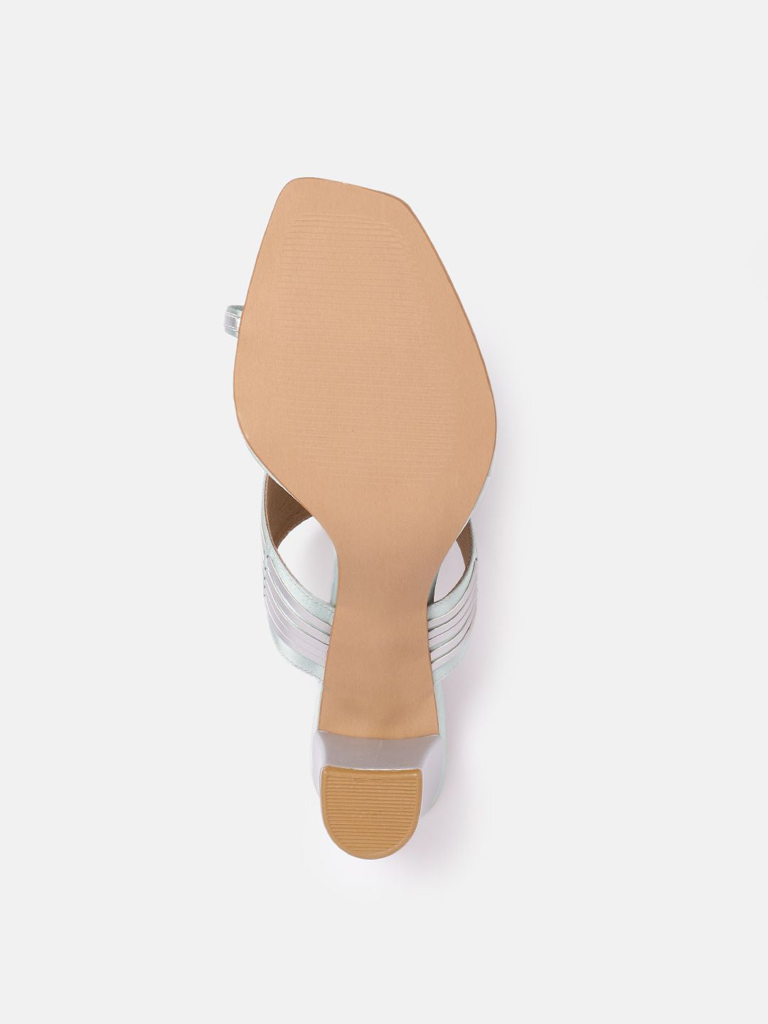 House of Pataudi Open Toe Striped Block Heels