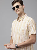 Park Avenue Slim Fit Striped Pure Cotton Casual Shirt