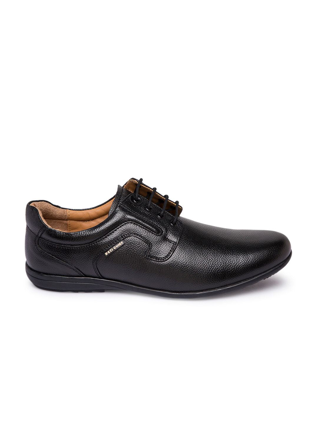 Red Chief Men Black Genuine Leather Formal Derbys