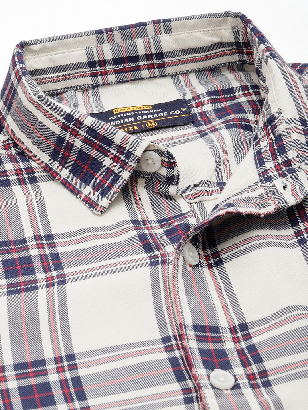 The Indian Garage Co Men Slim Fit Opaque Checked Casual Shirt