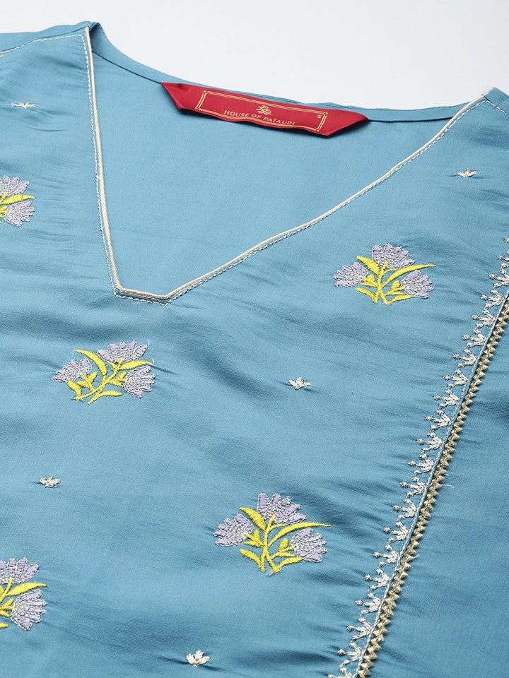 House of Pataudi Jashn Indie Florals Yoke Design Kurta