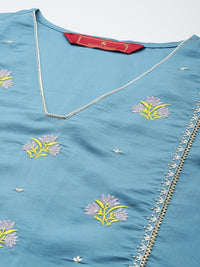 House of Pataudi Jashn Indie Florals Yoke Design Kurta