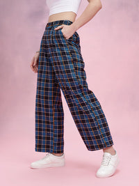 DressBerry Women Checked Pleated Trousers