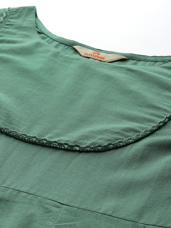 Anouk Panelled Kurta with Trousers & Dupatta