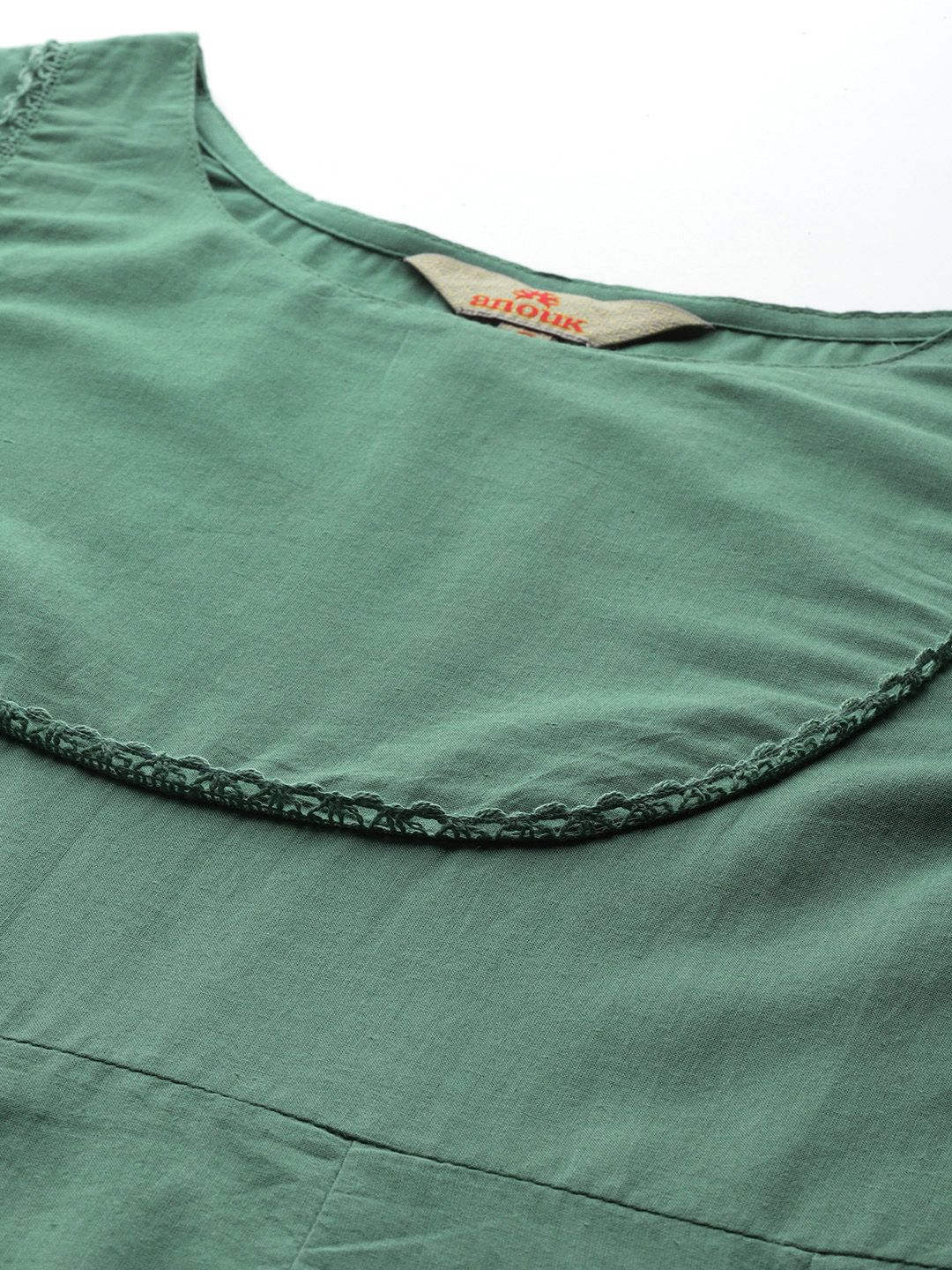 Anouk Panelled Kurta with Trousers & Dupatta