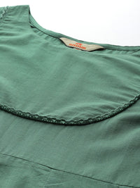 Anouk Panelled Kurta with Trousers & Dupatta