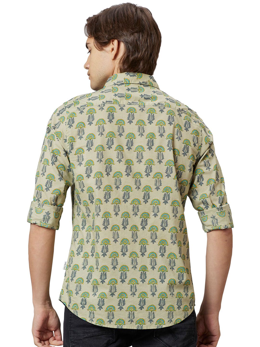 Being Human Men Green Slim Fit Opaque Casual Shirt