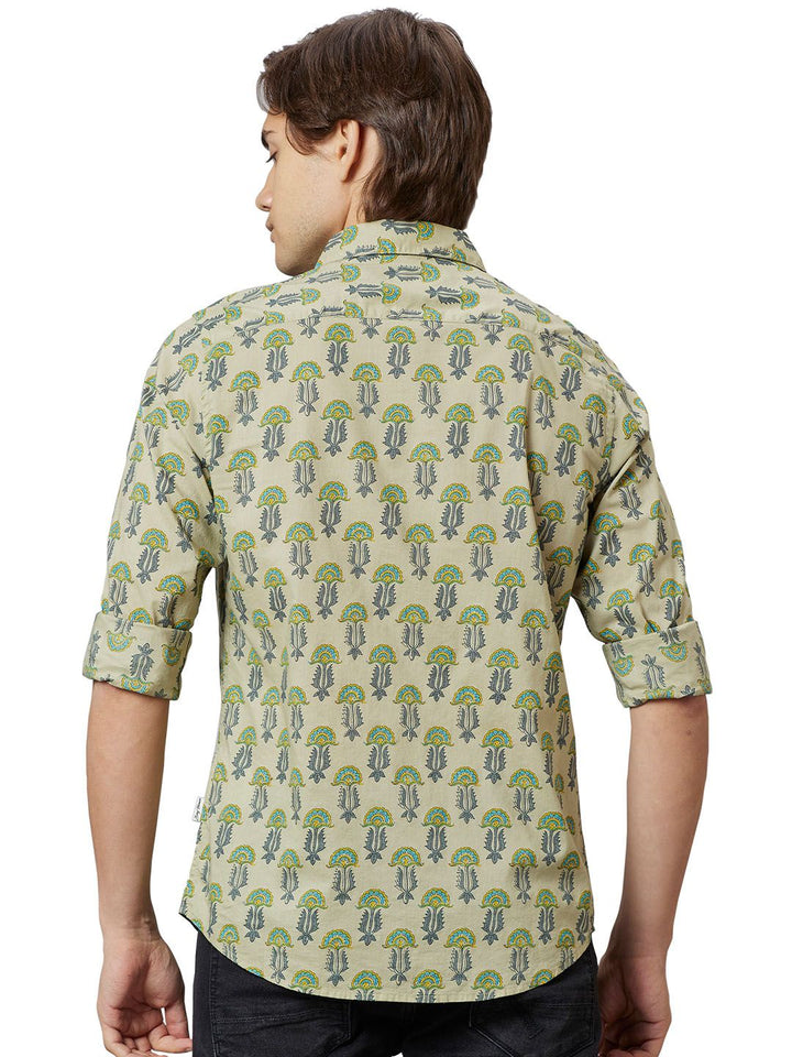 Being Human Men Green Slim Fit Opaque Casual Shirt