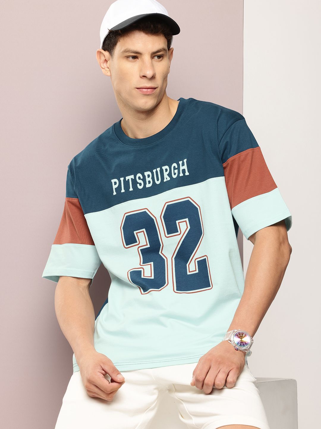 DILLINGER Men Typography Printed Oversized T-shirt