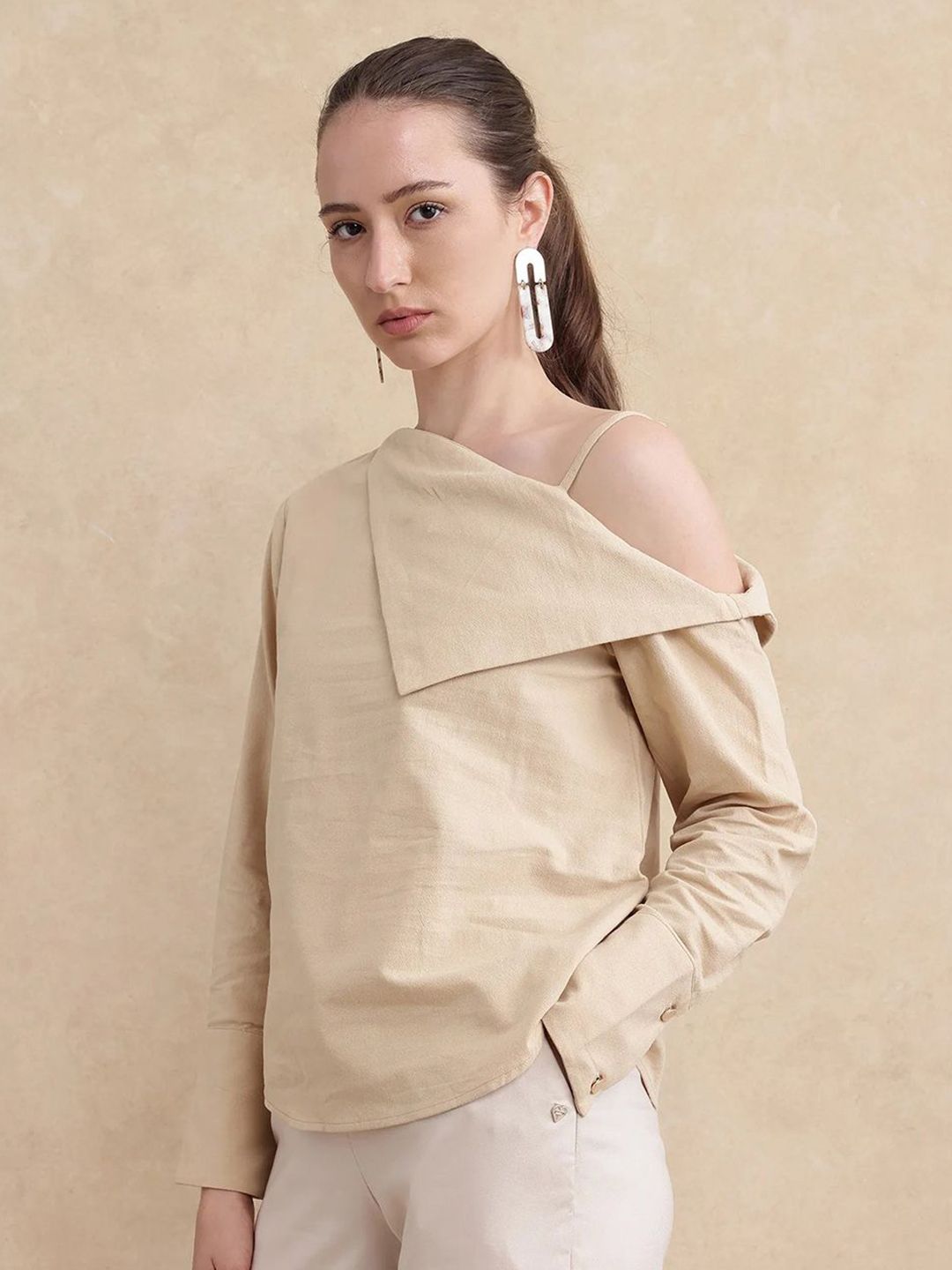 Rareism Nimlu Wanita Light Sand Top