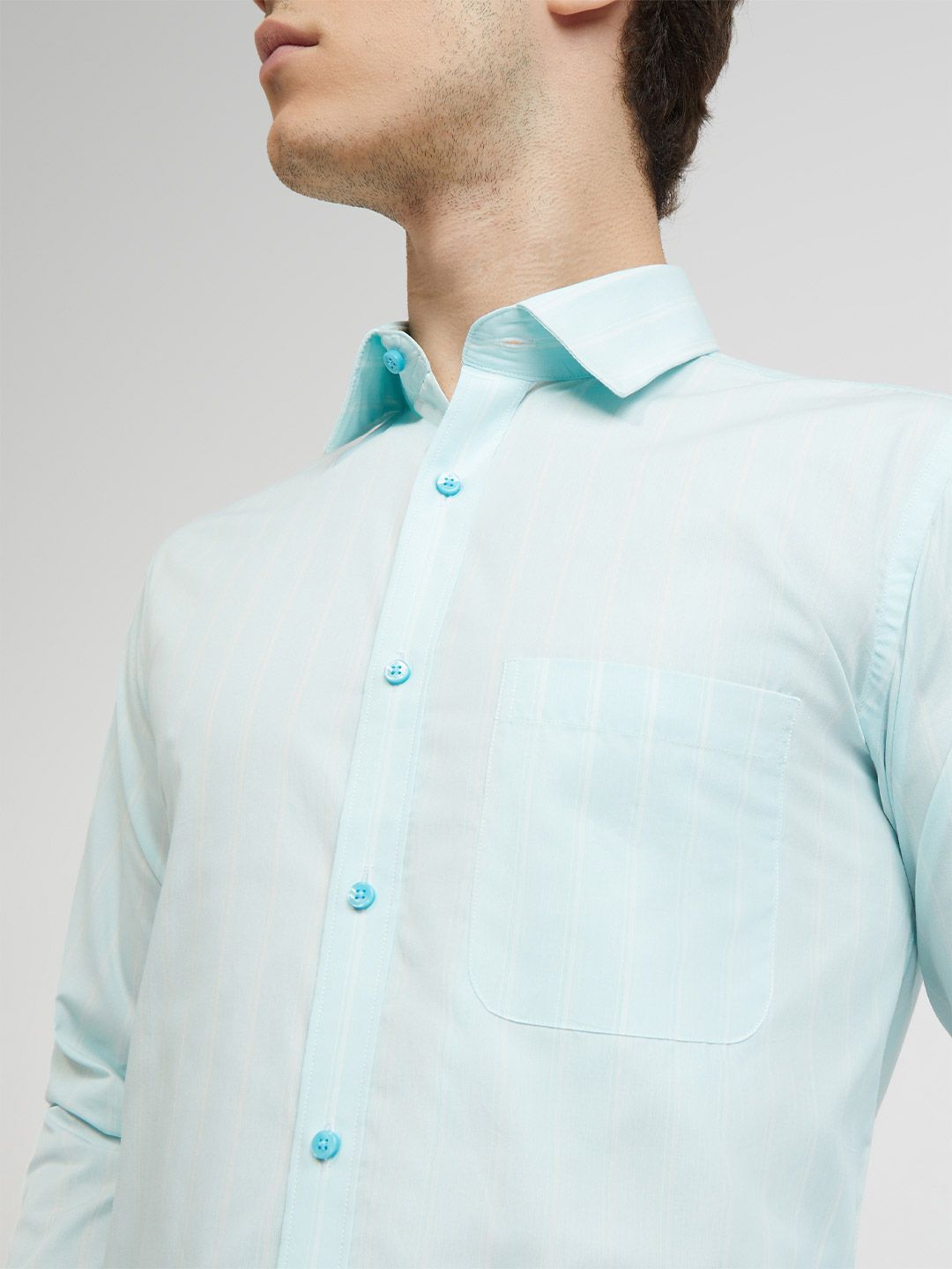 Raymond Pure Cotton Slim Fit Striped Formal Shirt
