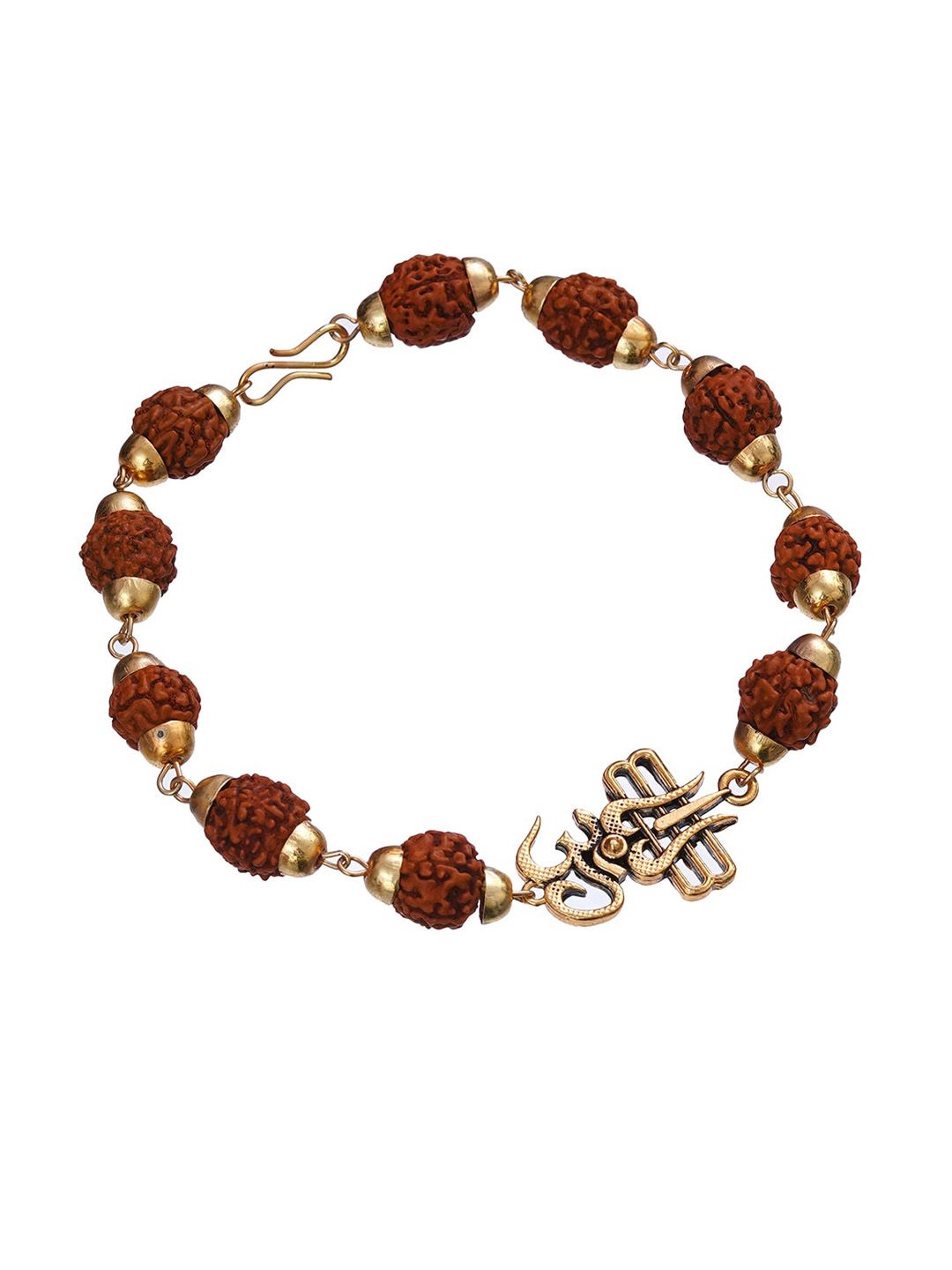 eCraftIndia Unisex Om Trishul Rudraksha Bracelet Rakhi