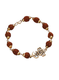 eCraftIndia Unisex Om Trishul Rudraksha Bracelet Rakhi
