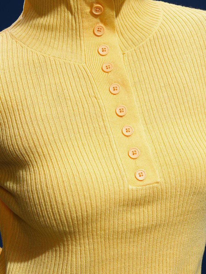 Tokyo Talkies Women Full Sleeves Mock Neck Sweater