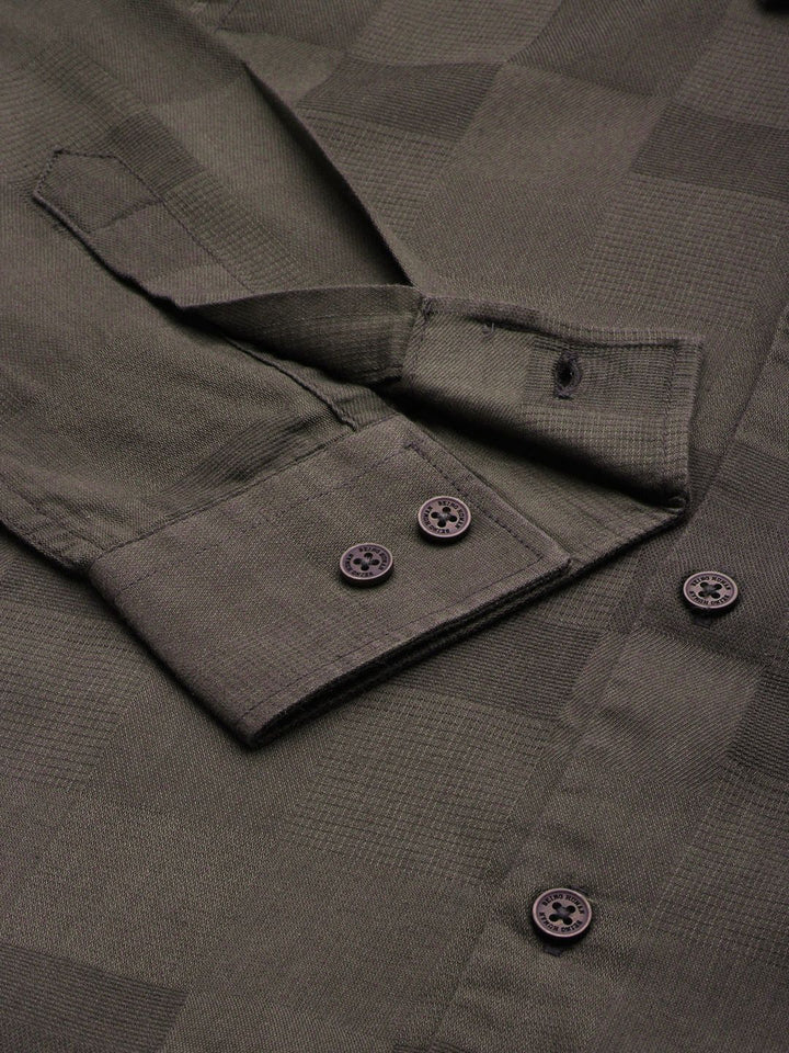Being Human Slim Fit Self Checked Casual Shirt