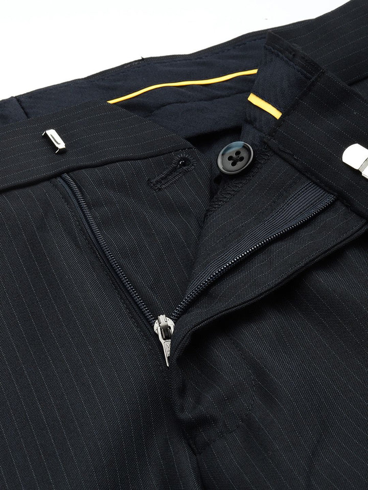 Raymond Men Striped Slim Fit Formal Trousers