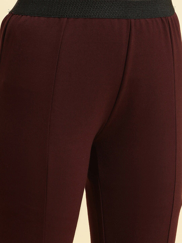 W Women Slim Fit Mid-Rise Plain Trousers