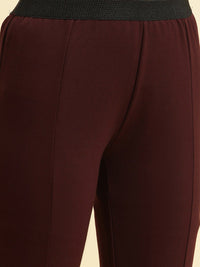 W Women Slim Fit Mid-Rise Plain Trousers