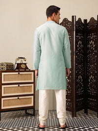 House of Pataudi Floral Embroidered Sequinned Straight Jashn Kurta