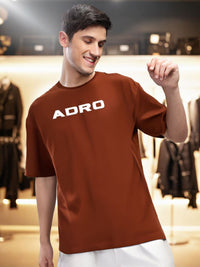 ADRO Graphic Printed Drop-Shoulder Sleeves Cotton Oversized T-shirt