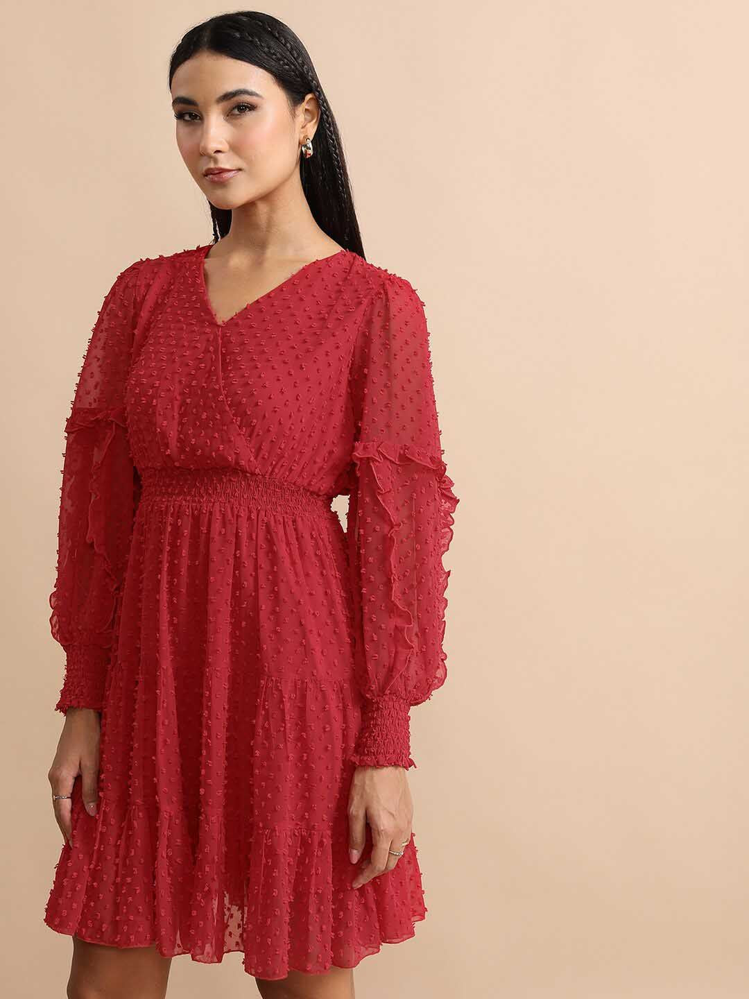 Tokyo Talkies Puff Sleeve Mini Fit & Flare Dress