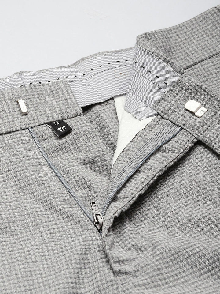 Park Avenue Men Checked Neo Fit Formal Trousers