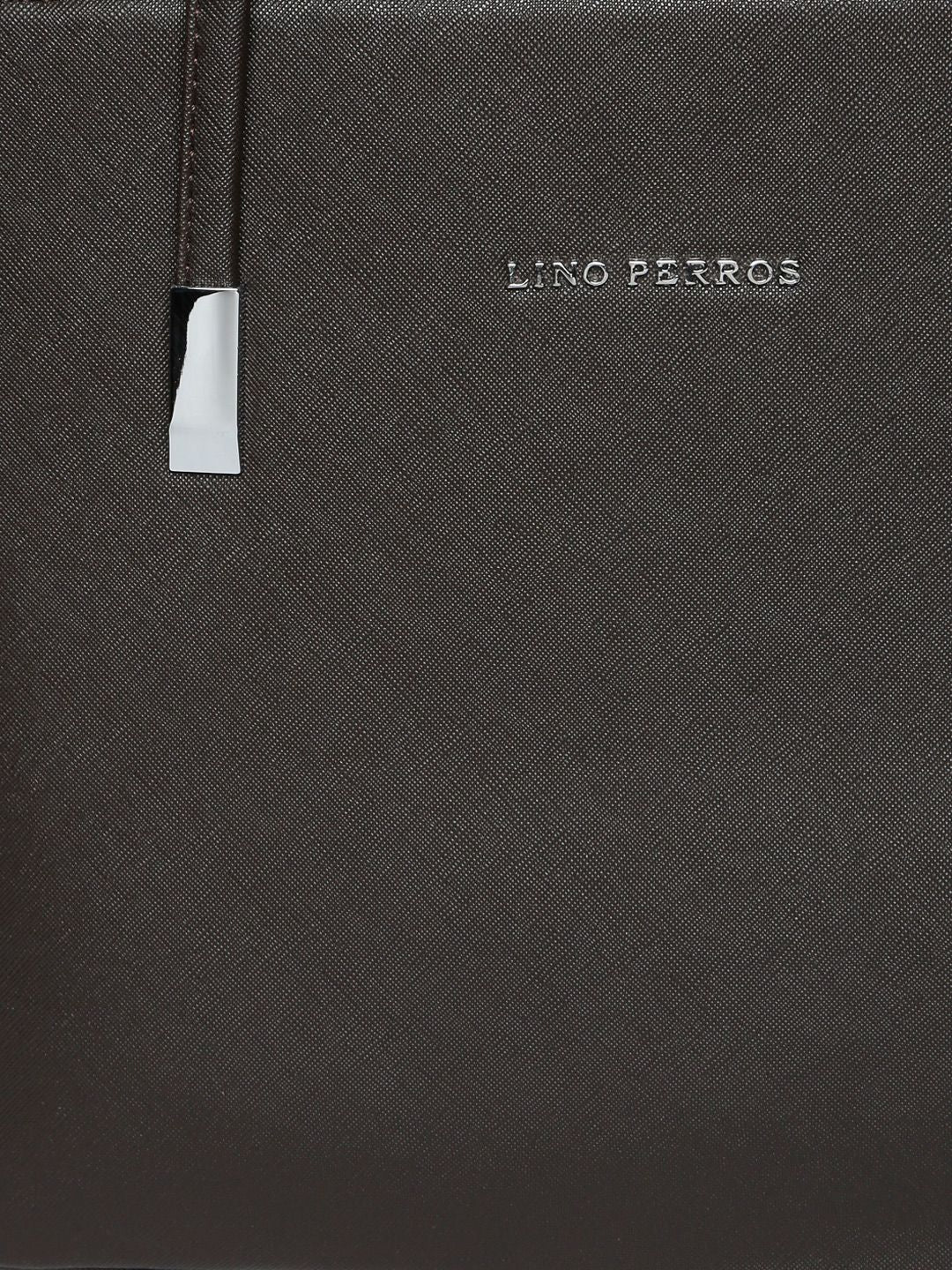 Lino Perros Coffee Brown Solid Laptop Bag