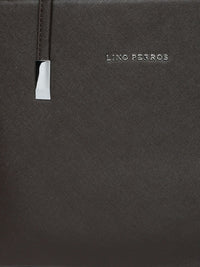 Lino Perros Coffee Brown Solid Laptop Bag