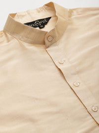 SOJANYA Men Beige & Blue Kurta with Churidar