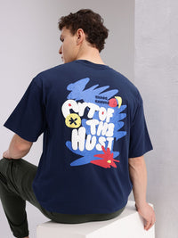 HRX by Hrithik Roshan Typography Puff Print Drop-Shoulder Sleeves T-shirt
