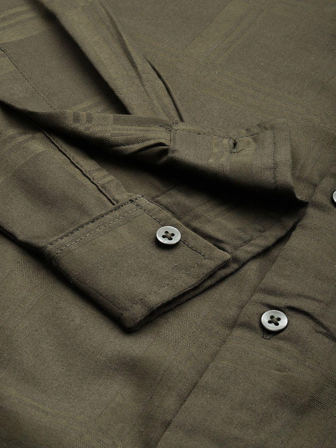The Indian Garage Co Men Slim Fit Textured Dobby Party Shirt