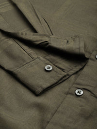 The Indian Garage Co Men Slim Fit Textured Dobby Party Shirt
