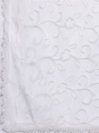 Varanga Floral Embroidered Thread Work Kurta With Trousers & Dupatta