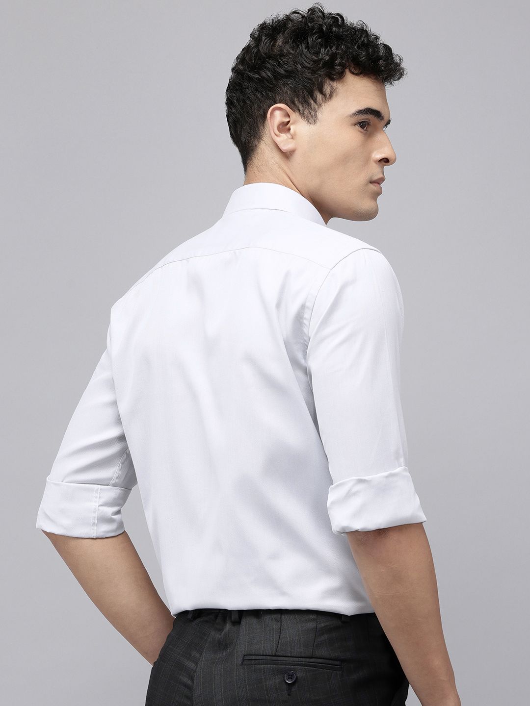 Park Avenue Slim Fit Geometric Self Designed Formal Shirt
