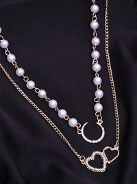 VOGUE PANASH Kalung Lapis Jantung Bersalut Emas & Berbentuk Bulan