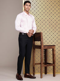 House of Pataudi Self Design Pure Cotton Opaque Party Shirt