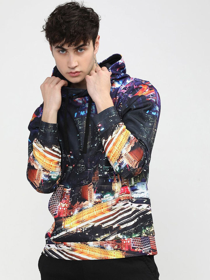 HIGHLANDER Men Multi Printed Hooded Sweatshirt