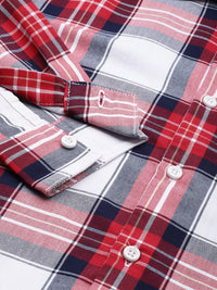 The Indian Garage Co Men Red Comfort Tartan Checks Checked Casual Shirt