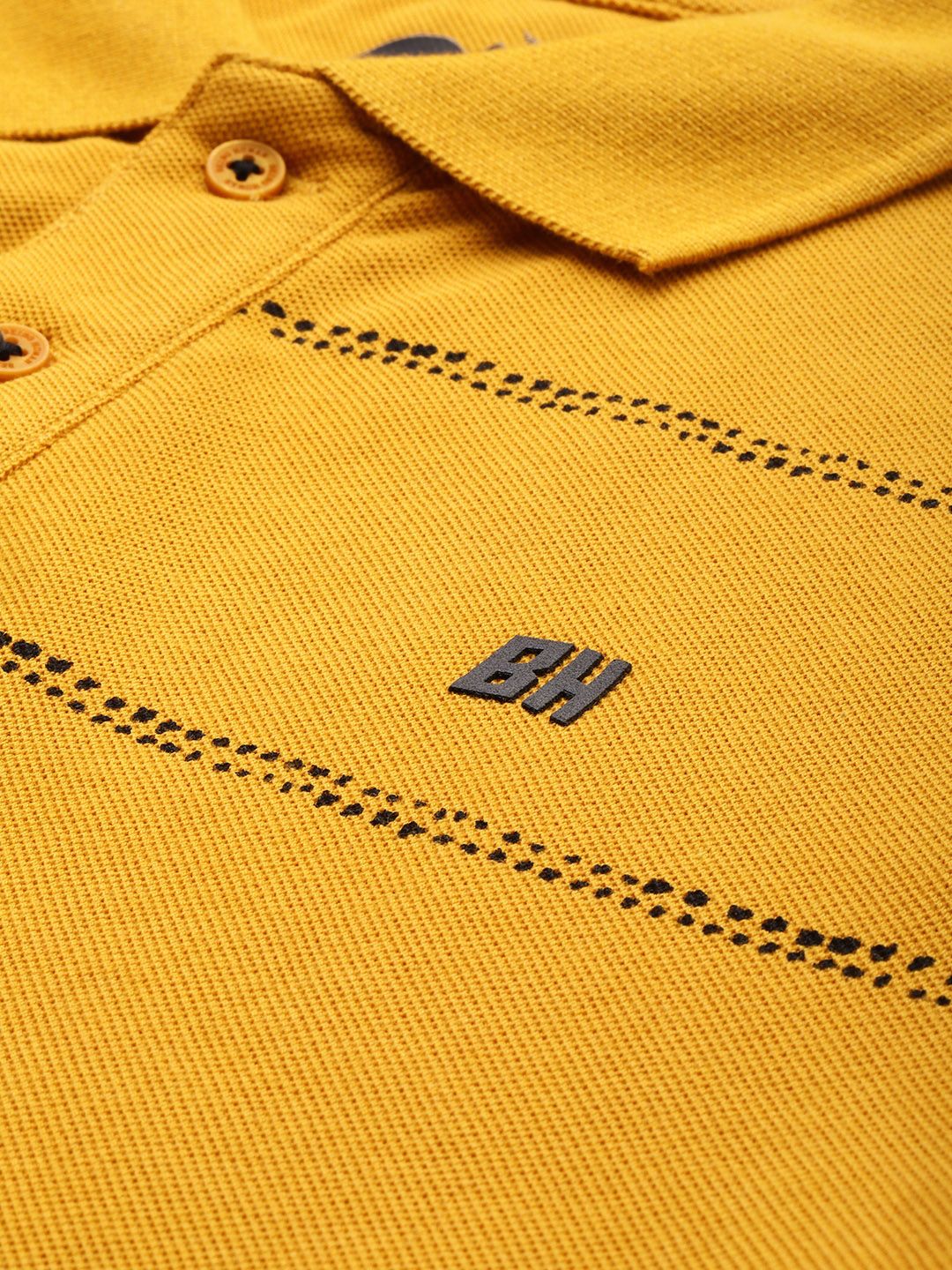 Being Human Pure Cotton Polo Collar Striped T-shirt