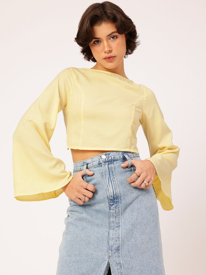DressBerry Pastel Play Tie-Up Open Back Top